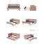 Lit de jour simple rembourré avec lit gigogne, port USB, poches latérales, conception moderne à dossier en V, aucun sommier nécessaire, pour chambre à coucher, chambre d'amis (rose, simple)-2065642279