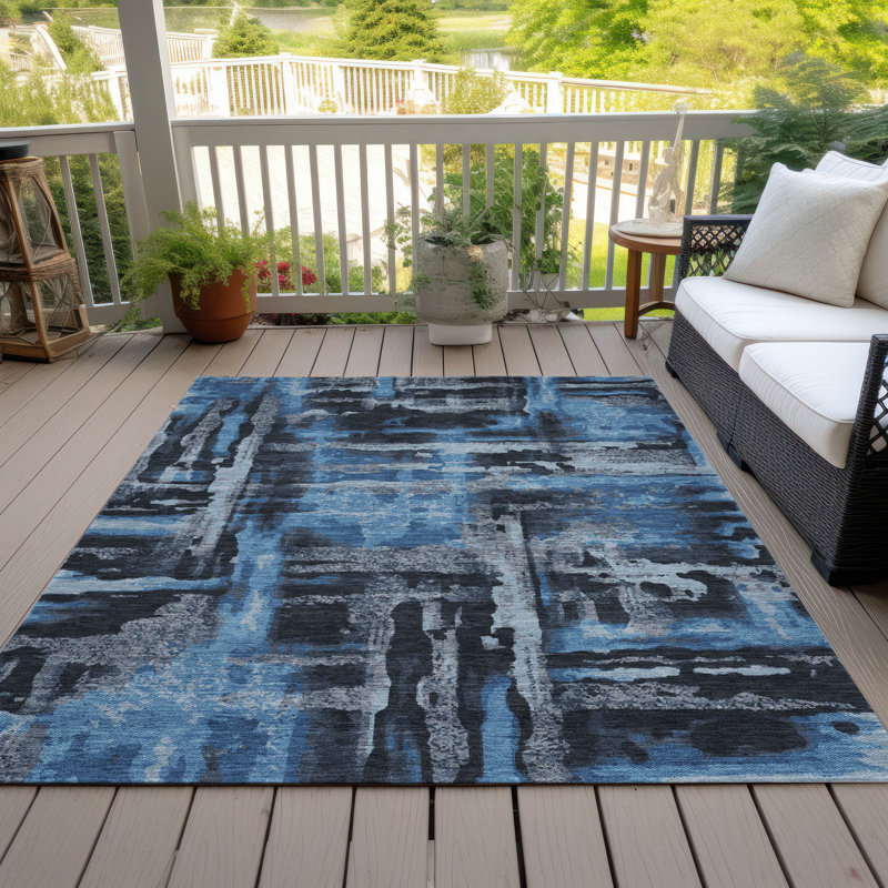 Tapis noir intérieur / extérieur lavable à la machine, Rectangle 2 pi 6 po x 3 pi 10 po