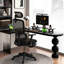 Bureau en bois massif en forme de L noir + bureau en acrylique-1083040344-1083040345