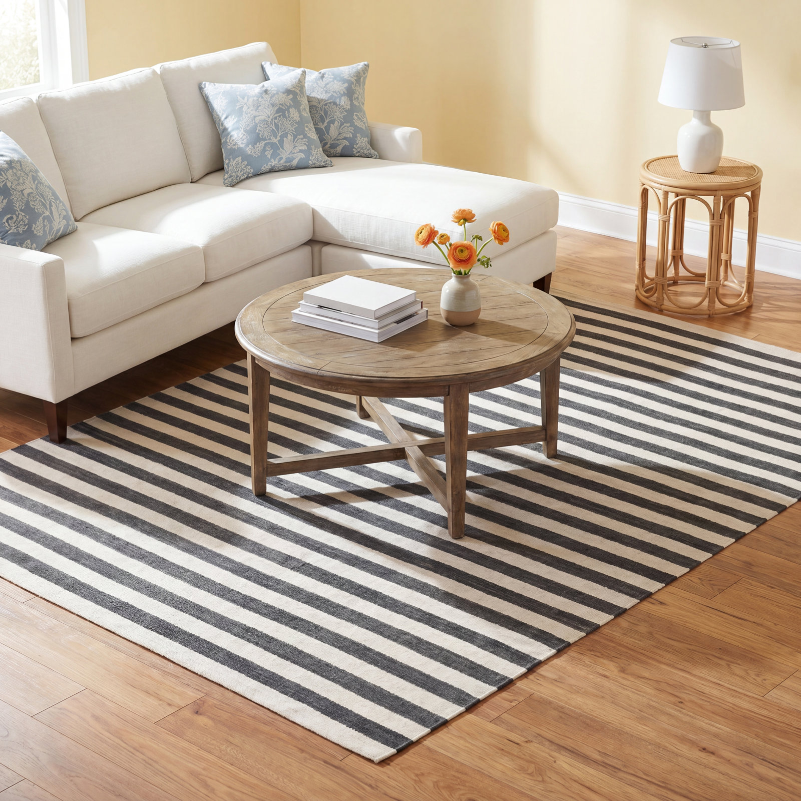 Renelso Handmade Wool Rug, Rectangle 5' x 8'