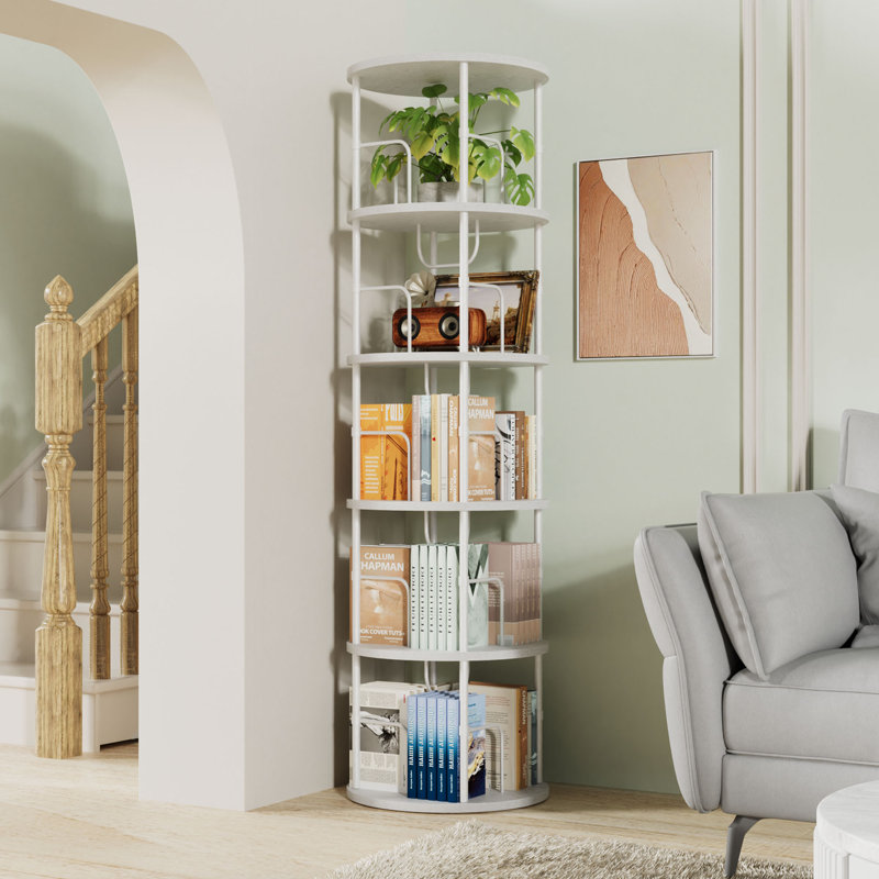 Bibliothèque rotative 5 niveaux 5 pièces, Blanc