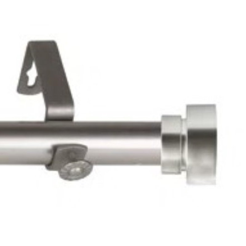 Tringle à rideaux simple réglable 1 "Ishee 12" à 20 ", Nickel satiné