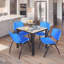 Plateau de table Kee Square, 4 chaises empilables-674458716-674458713-674458711