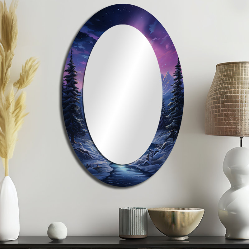 Décoration murale Northern Lights V - miroir ovale rose, 36 po x 24 po