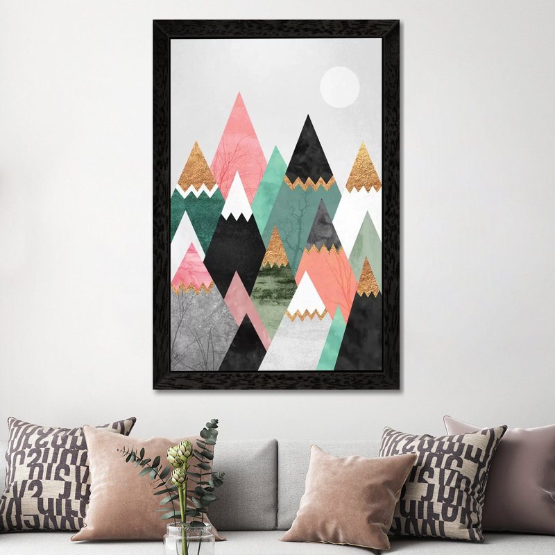 Pretty Mountains - Floater Frame Print on Canvas, 152.5 cm H x 101.5 cm W, Black Framed