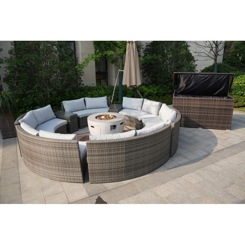 12 - Person Patio Conversation Set with Cushions