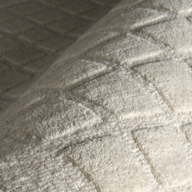 Fritz Checkered Wool Area Rug, Rectangle 6' x 9'