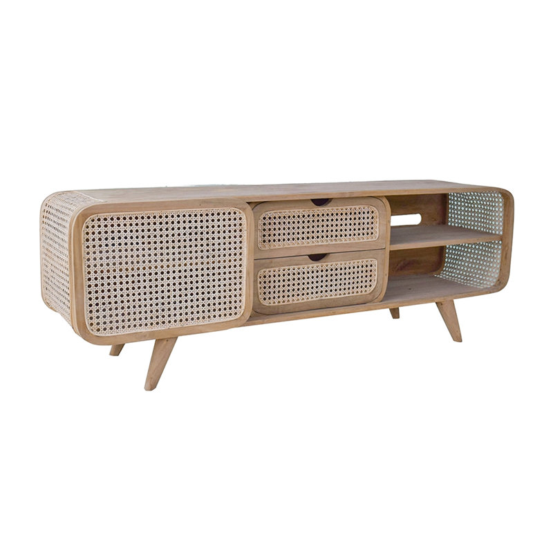 Armoire multimédia solide avec portes - design minimaliste minimaliste de 59,1 x 15,2 x 19,7 po et pour salon 59,1 x 15,2 x 19,7 po