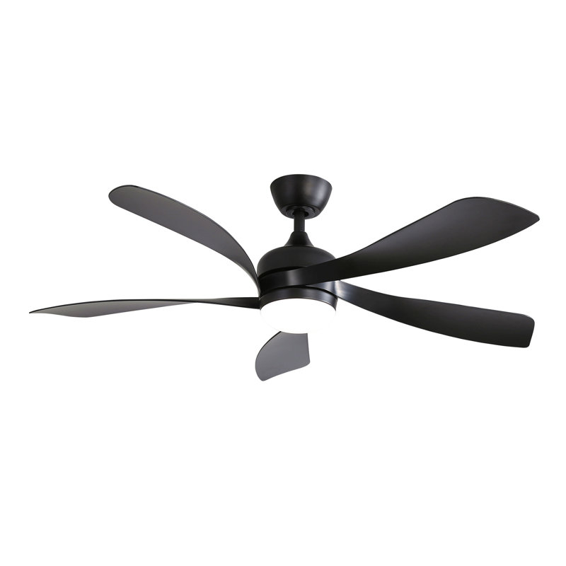 Ventilateur de plafond moderne de 52 pouces avec moteur à courant continu réversible à télécommande 3 pales à intensité variable de 5 couleurs avec lumière DEL pour le salon