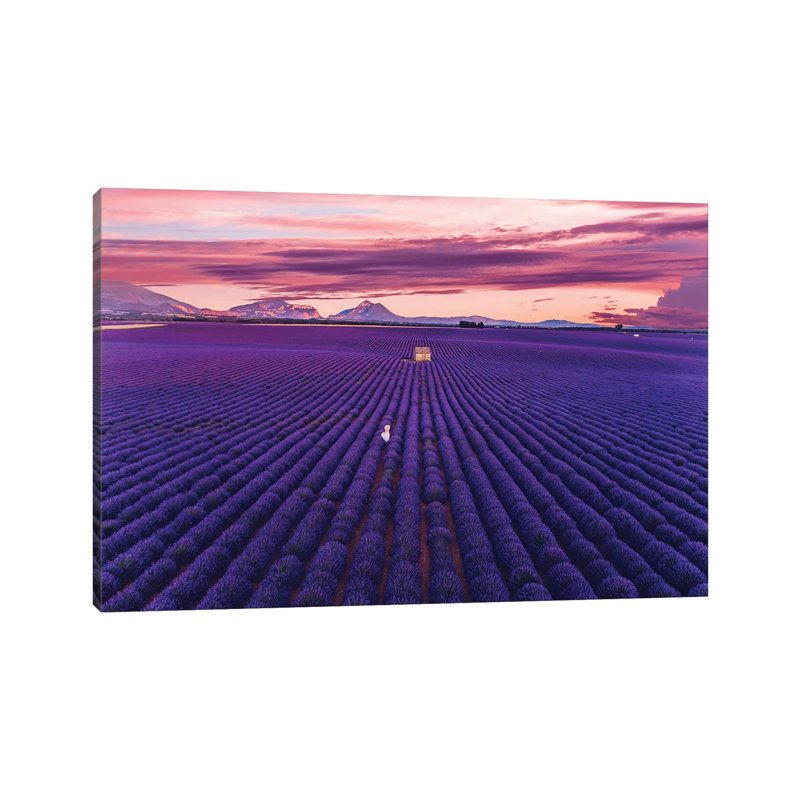 Lavande Sunset par Hobopeeba - reproduction de photo, H 26 po x l 40 po x 1,5 po, Toile tendue, Pas de tapis