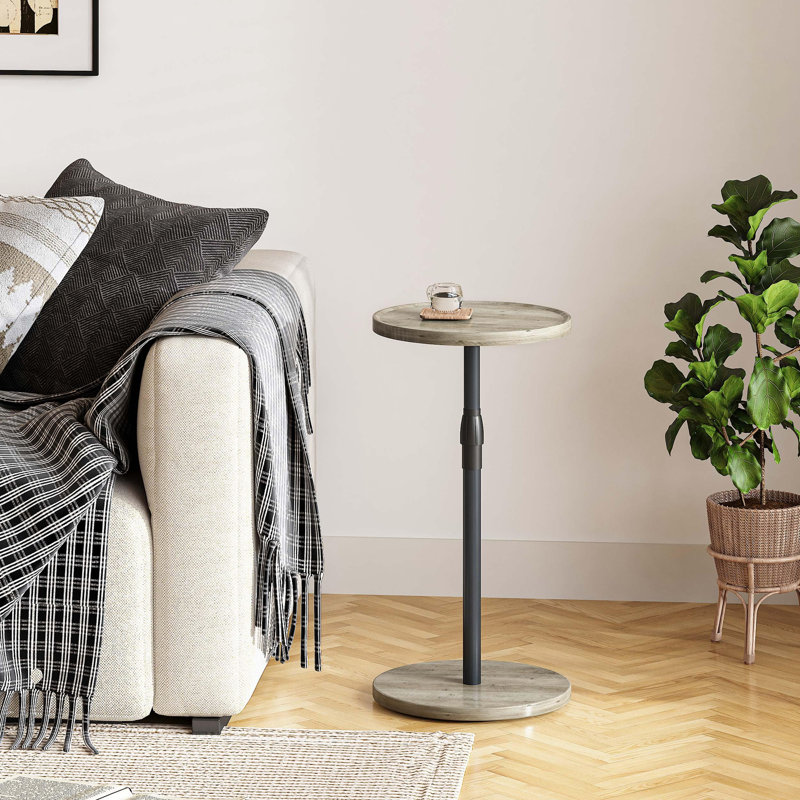 Petite table d'appoint ronde, Chêne / noir