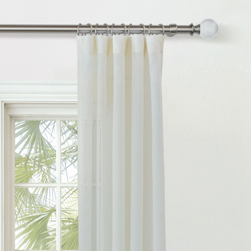 Sway Sheer Curtain, 48" W x 120" L, White