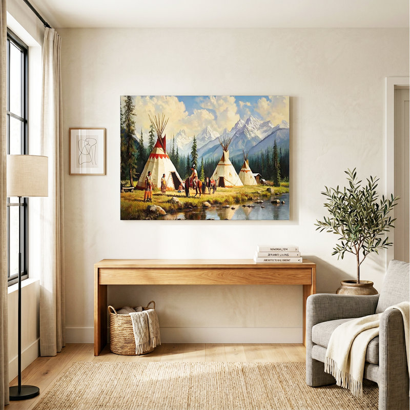 "Native American Mountain", reproduction d'art sur toile, images élégantes et haut de gamme, 40*28 inch (100*70*2cm)