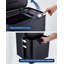 Poubelle de cuisine 16 gallons à double compartiment avec poubelle de recyclage, bac à compost de 3 L, trieur de déchets en acier inoxydable, noir