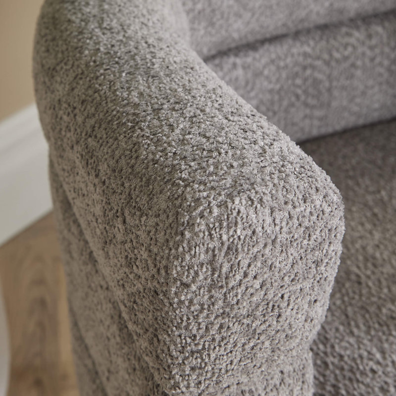 Chamelle Wide Upholstered Barrel Chair, Grey