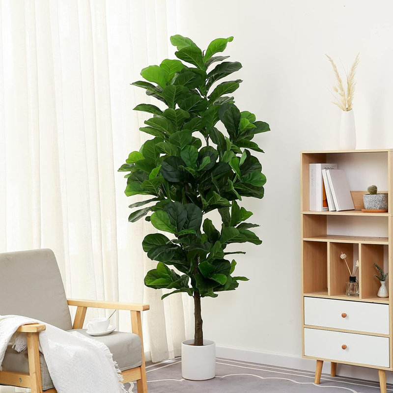 Leaf Fig Tree Artificial Tree In Plastic Pot Fak...
