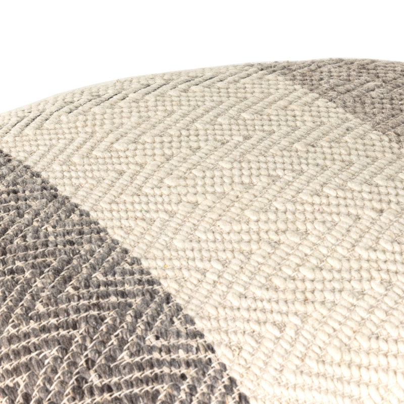 Color Block Round Pouf