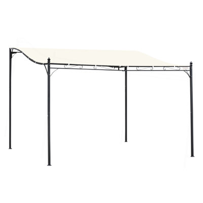 Outsunny 10' X 13' Steel Outdoor Pergola Gazebo, Patio Canopy With Weather-Resistant Fabric And Drainage Holes For Backyard, Deck, Garden