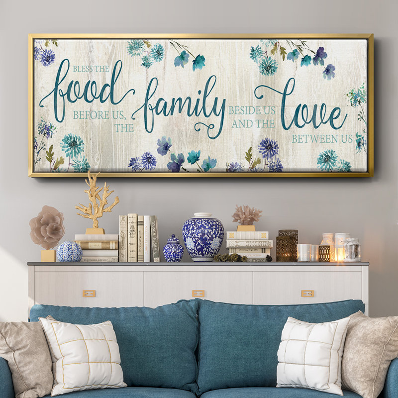 «Food Family Love» - Toile encadrée, H 24 po x l 60 po