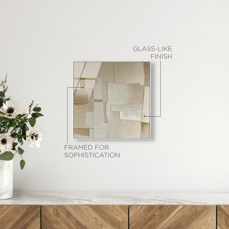 Vanilla High-Gloss Frameless Acrylic Glass Wall Art Abstract Print by Oliver Gal, Ready to Hang, 12 x 12, 41"H x 41"W