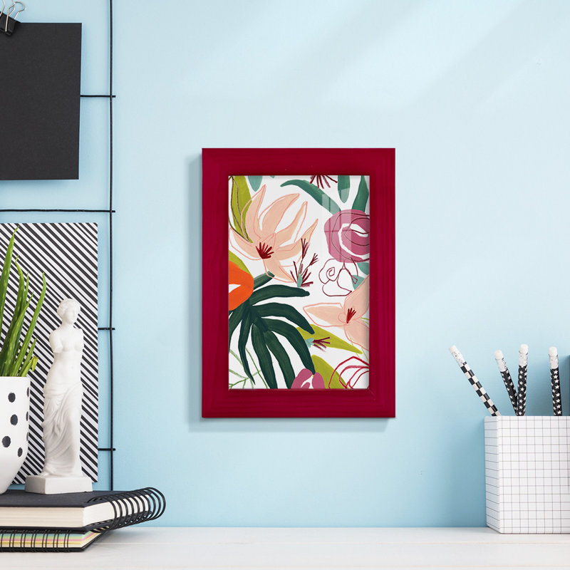 «Tropical Confetti III», cadre photo unique, impression, Rouge, H 6 po x l 4 po x P 1 po
