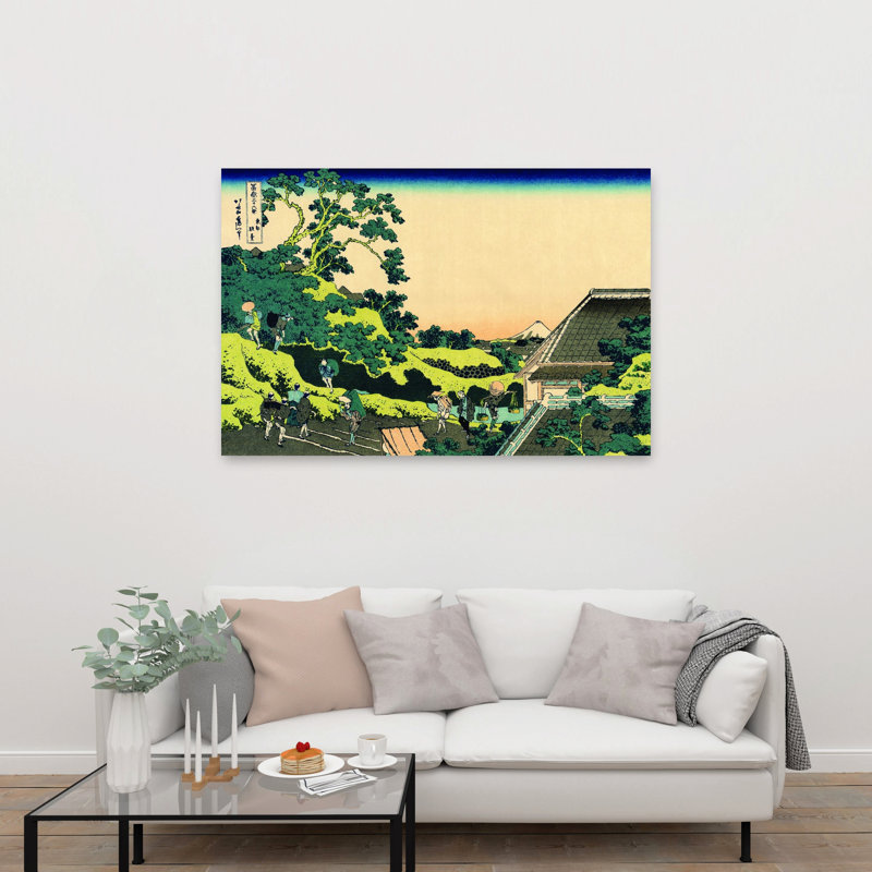 Sundai Edo Classic Traditional Abstract Landscape Nature Wall Art Print by Katsushika Hokusai - Wrapped Canvas Print