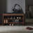 Retro-Style Black Walnut Two-Layer Shoe Rack For Storage And Shoe Changing Bench