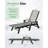 Outdoor Lounge Chairs Set of 2, HDPE Pool Chaise Lounge Chairs for Poolside, Pool Loungers for Outside, Patio, Sunbathing Tanning, Grey-40005569