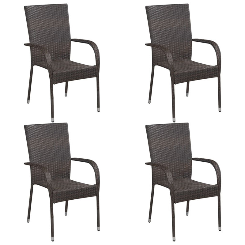 Bretenieres Stacking Garden Chair, Brown