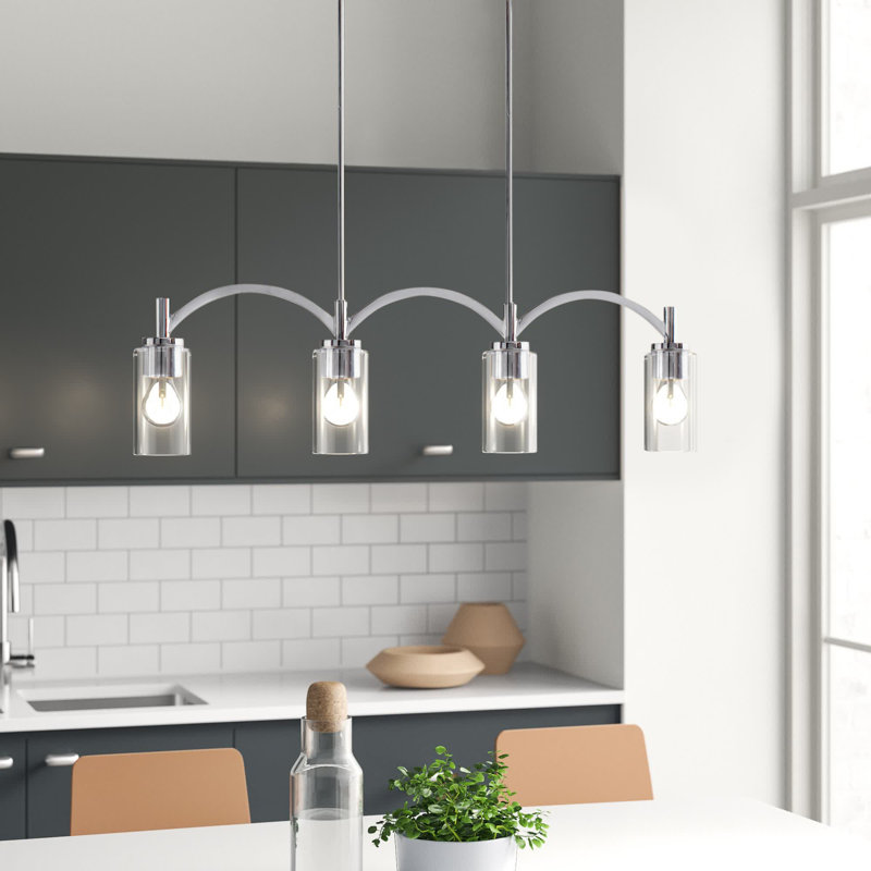 Dunkirk 4 - Light Kitchen Island Pendant, Chrome