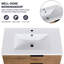 Meuble-lavabo de 30 po - élément imitation chêne, 3 tiroirs, lavabo en résine, poignée, tablette latérale réglable pour armoire moderne avec couleur supérieure, fermeture en douceur