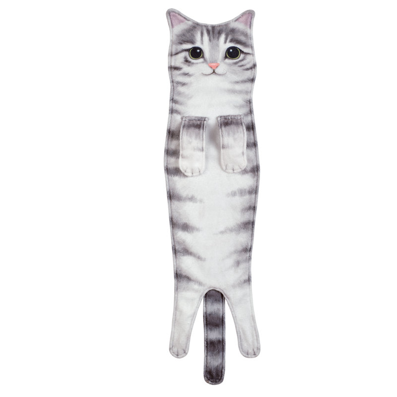 Adorable serviette de cuisine suspendue en forme de chat
