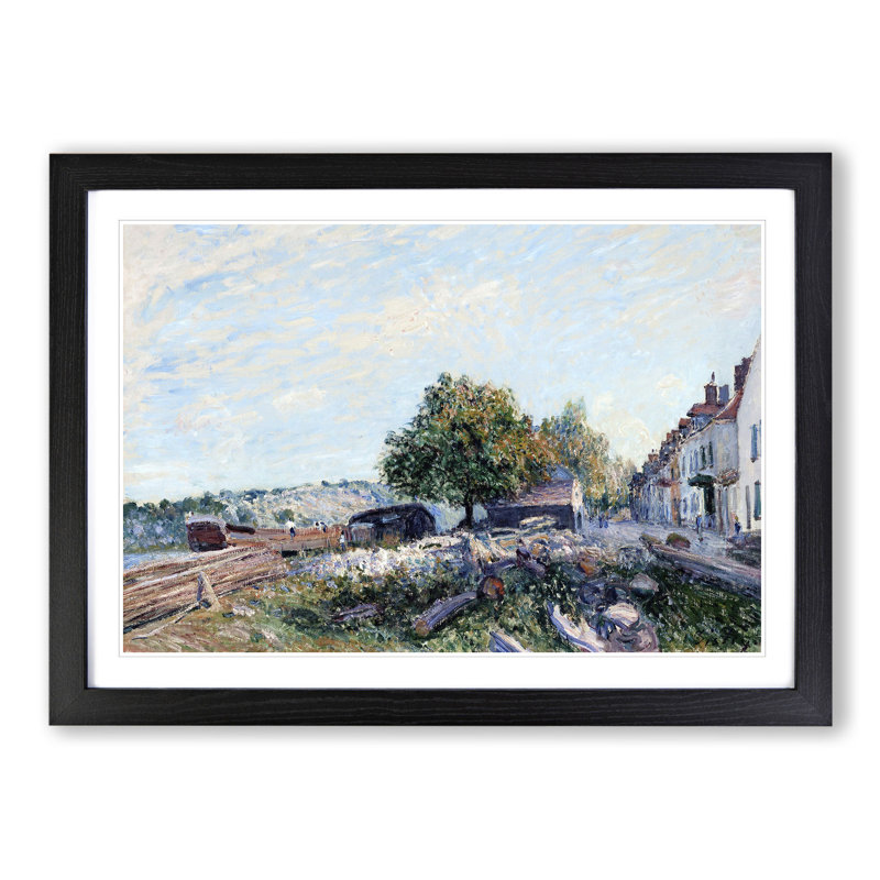 Saint Mammes Morning by Alfred Sisley - Picture Frame Painting, Black Framed, 48cm H x 65cm W x 2cm D
