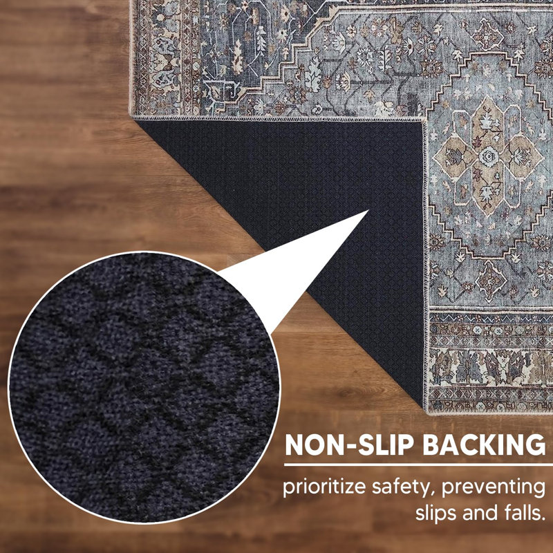 2x7 Machine Washable Runner Rug with Non-Slip Backing