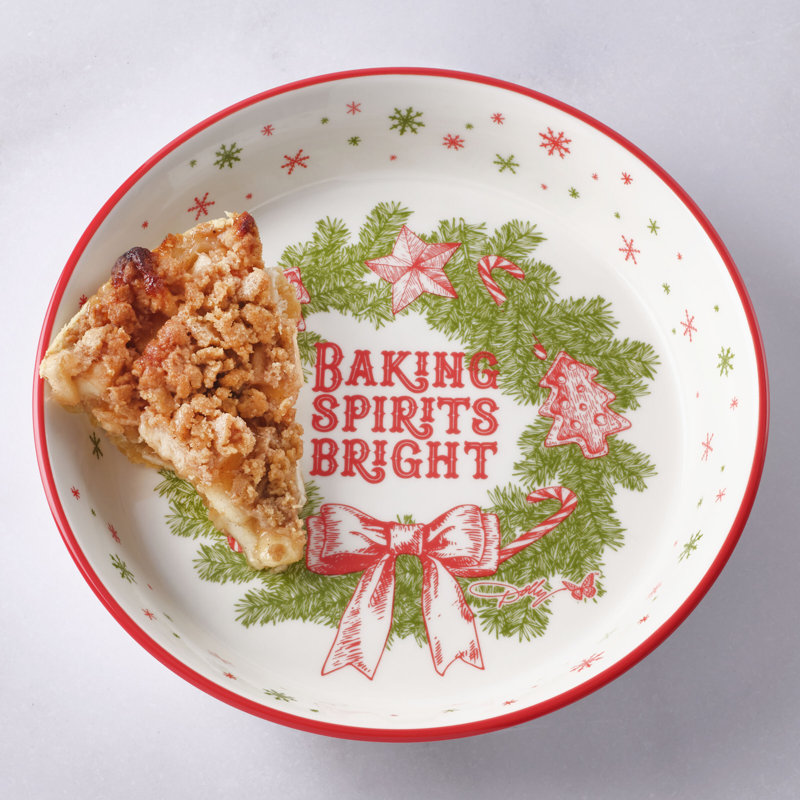 Holly Dolly "Baking Spirits Bright" Pie Plate