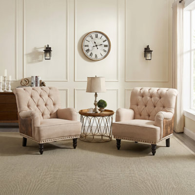 Set Of 2 Erithon 31.5" Wide Upholstered Wingback Accent Chair