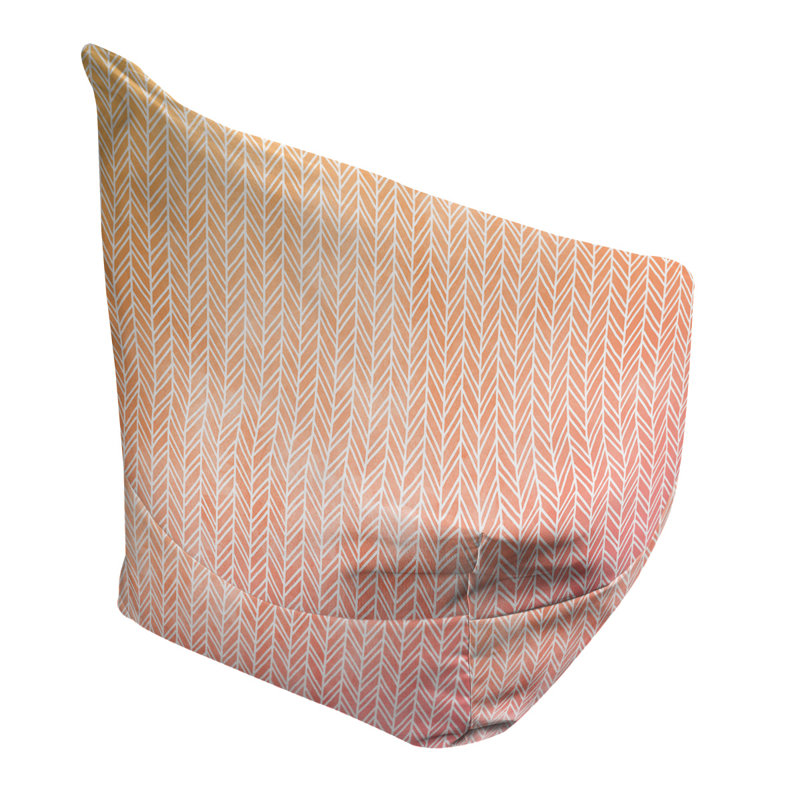 Sac de pois Leffel, H 27 po x l 30 po x P 25 po, Housse de pouf, Rose / Jaune