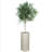  Indoor/Outdoor Small Light French Gray Fiberstone Tubo Planter - D10" x H19.5" - Opening 8.2"-1867529784