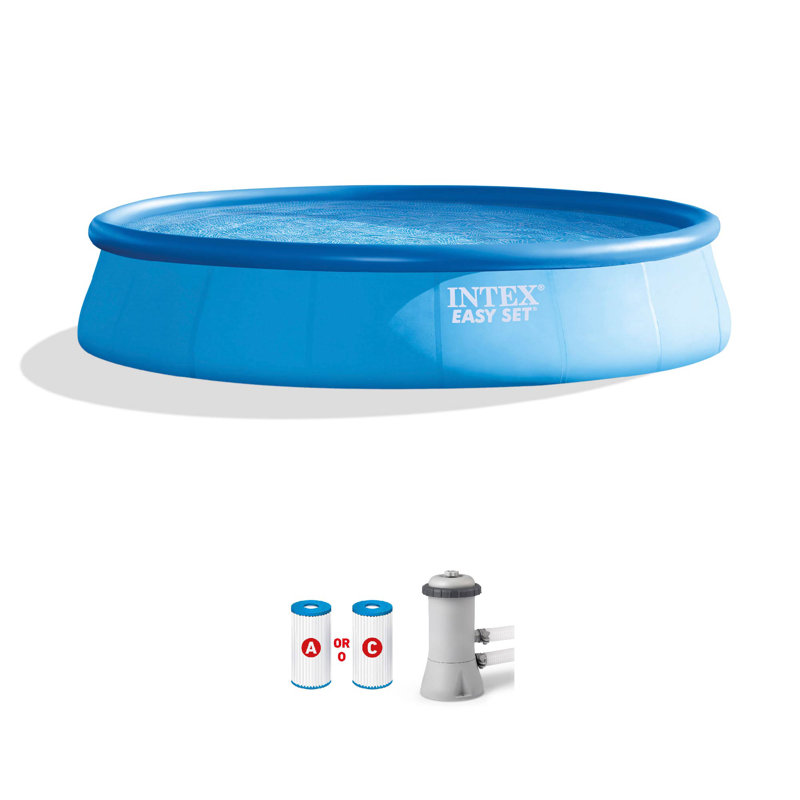 Intex Easy Set Inflatable Kid Swimming Pool Only, 13' W x 33" H