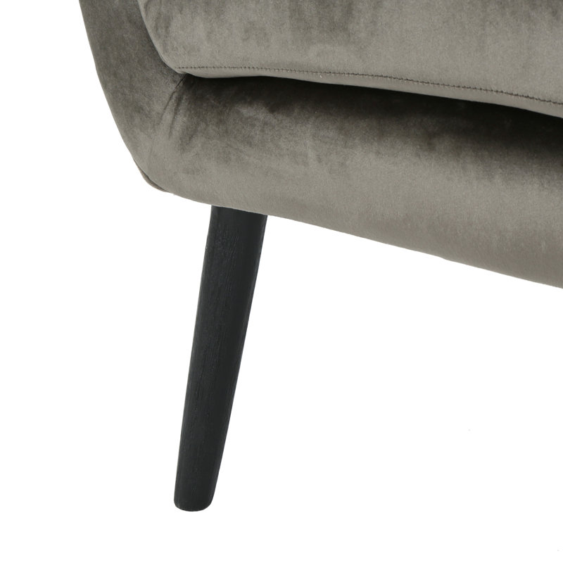 Le fauteuil à oreilles gris en velours offre à la fois style et durabilité, fauteuil confortable pour une sensation luxueuse