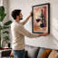 Wine & Glass Boho - Framed Print-1183988037-1183988091