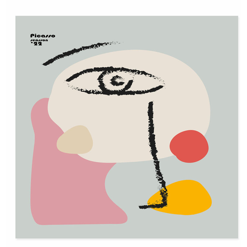 «Abstract Picasso Face I», reproduction d'art moderne sans cadre, H 18 po x l 18 po