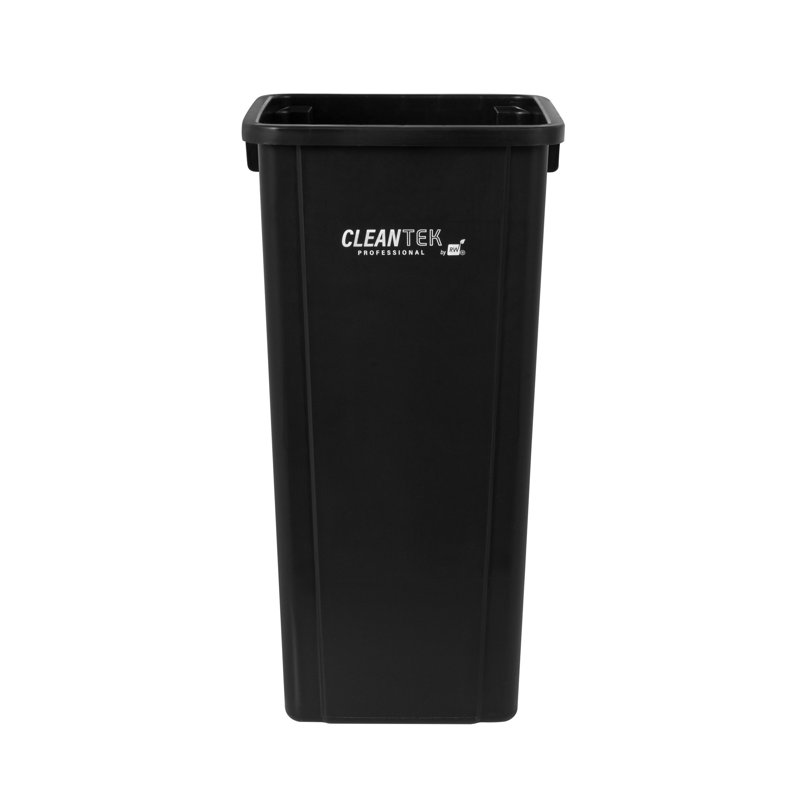 Poubelle 23 gallons Cleanware de Cleanware, 1 poubelle carrée vendue séparément, peu encombrante, poubelle en plastique noire, idéale pour la maison, le bureau, le restaurant et plus encore