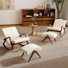 Fauteuil inclinable berçant en bois de frêne massif de 40 po de largeur avec repose-pieds (avec 2 repose-pieds)