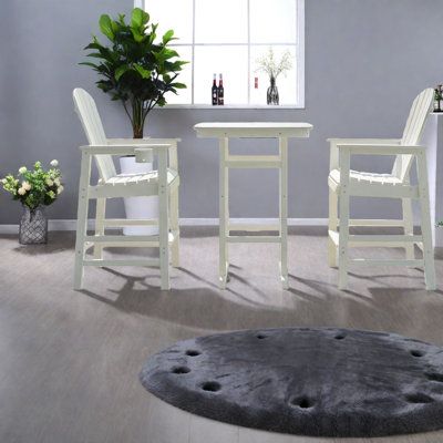 Ensemble de bar de patio durable en Hdpe 3 pièces, style moderne pour l'extérieur