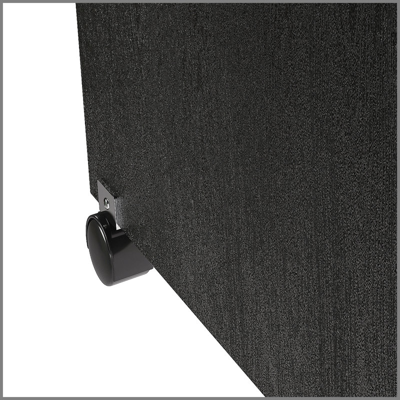 Table de couture pliante 4-en-1 noire 45,67 "avec roues verrouillables - Poste de travail multifonctionnel, table de bout, bureau d'ordinateur et rangement de cuisine avec tablettes, table de machine à coudre roulante pour appartements