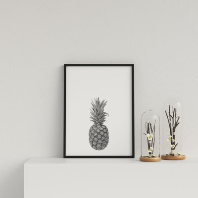 Pineapple On White Background by Vouvart - Single Picture Frame Print