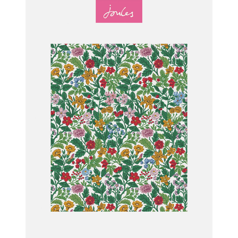 Joules Arts and Crafts Floral Rainbow Wallpaper