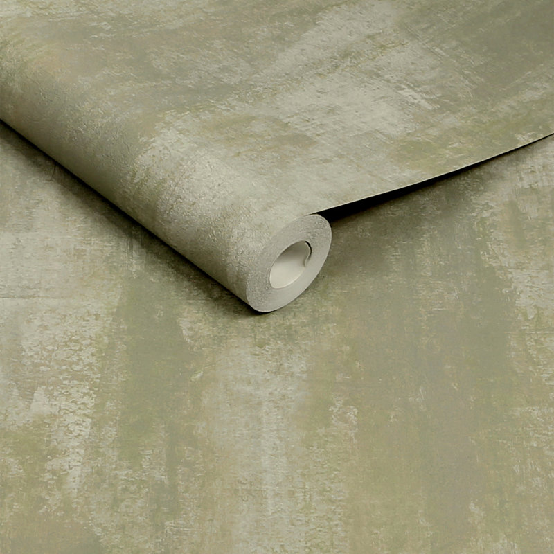 Abigail Ahern Oxidized Opulence 10m x 52cm Textured Matte Wallpaper Roll, Sage