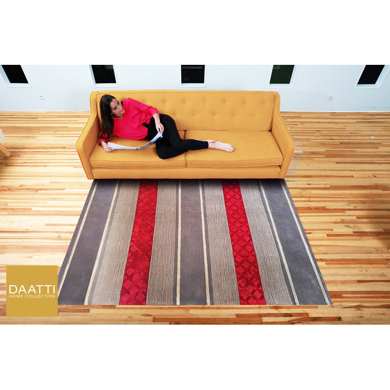 Ruby Striped Hand Woven Area Rug, Rectangle 160 x 230cm